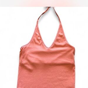 Elegant Halter Neck Top in Coral